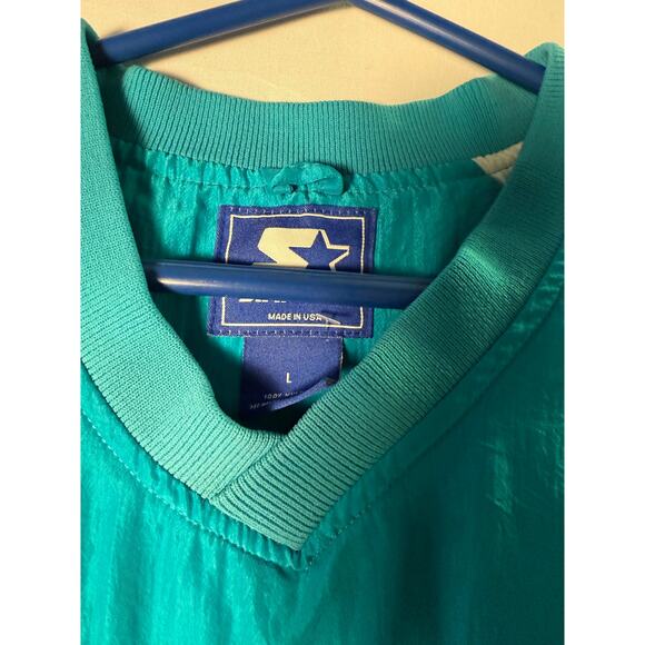 Vintage Starter Blue V-neck Windbreaker Pullover Jacket w/ Pocket Size Large - Picture 4 of 4